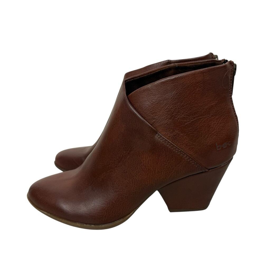 B.O.C. Born Boots Womens 6 Brown Cushioned Macey Zip Up Almond Toe Heeled Bootie - Picture 5 of 10
